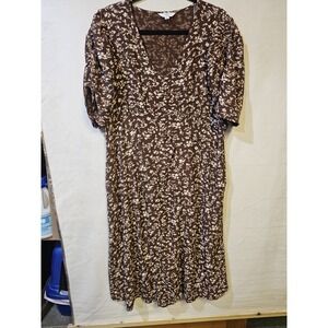 Women's Coastal Cowgirl Festival Dress Boho Size  18 Brown And White